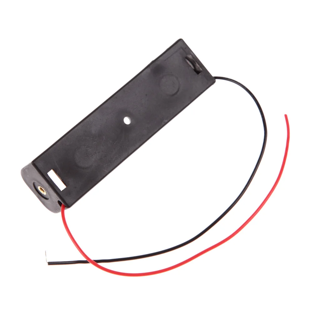 100/5pcs 1 Slot 18650 Case 3.7v Power Battery Holder Storage Box 18650 Batteries Holders With Leads For 18650 Battery Organizer