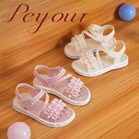 Trendy Cute Solid Color Open Toe Sandals For Girls, Breathable Lightweight Wear-resistant Sandals For All Seasons 2