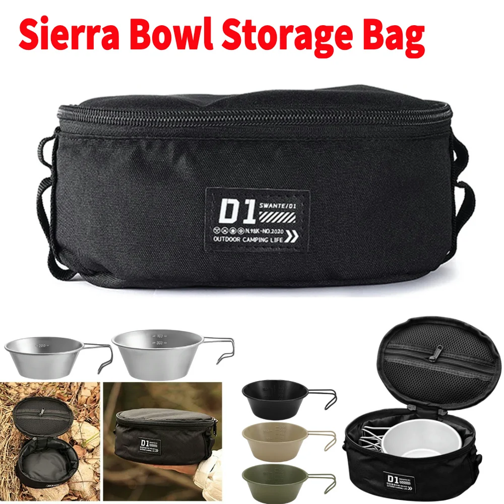 Sierra Bowl Storage Bag Oxford Waterproof Tableware Cups Carrying Case Organizer Outdoor Camping Travel Barbecue Picnic Pouch