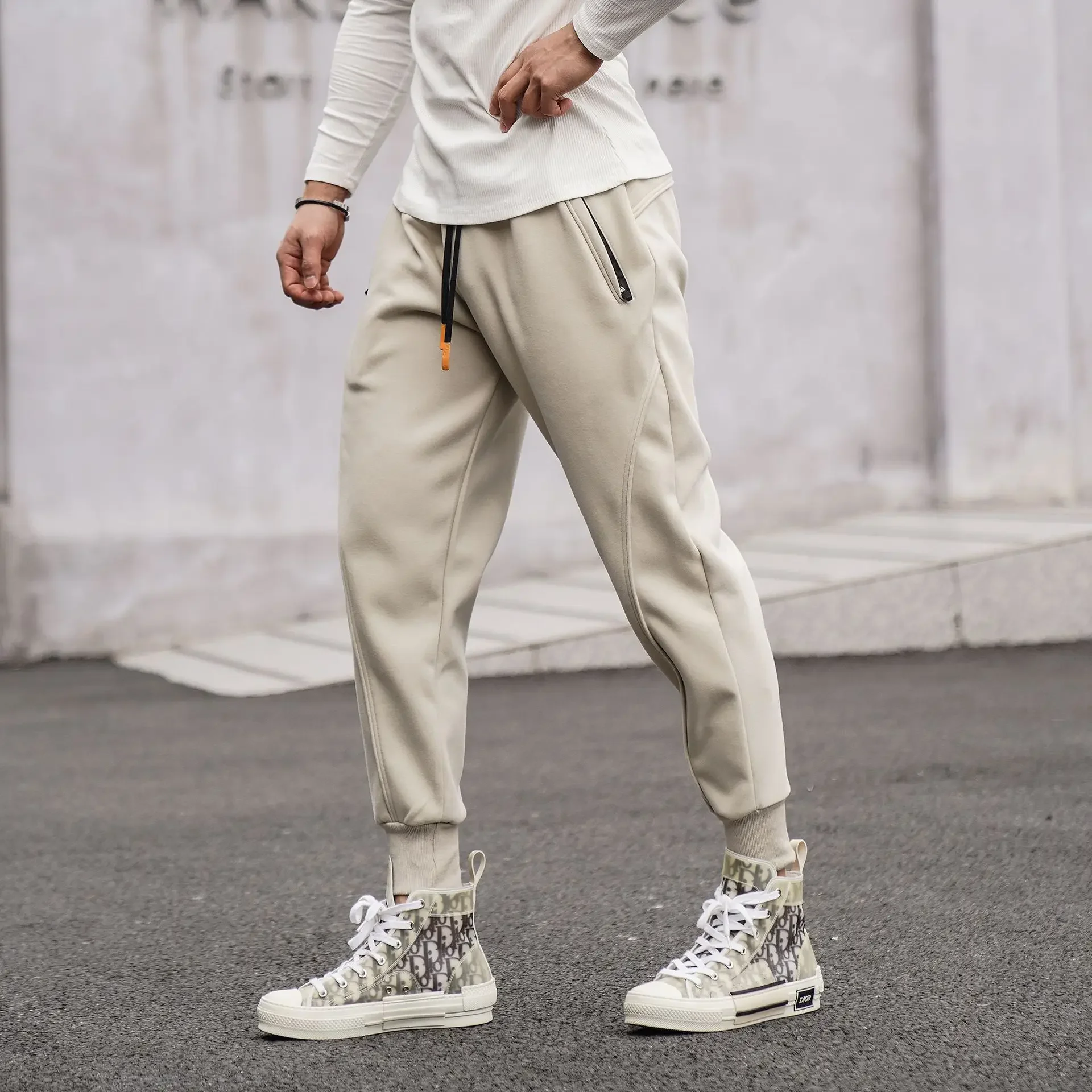 Men's Large Size Sports Fitness Running Casual Training Composite Fabric Long Pants Autumn Daily Wear