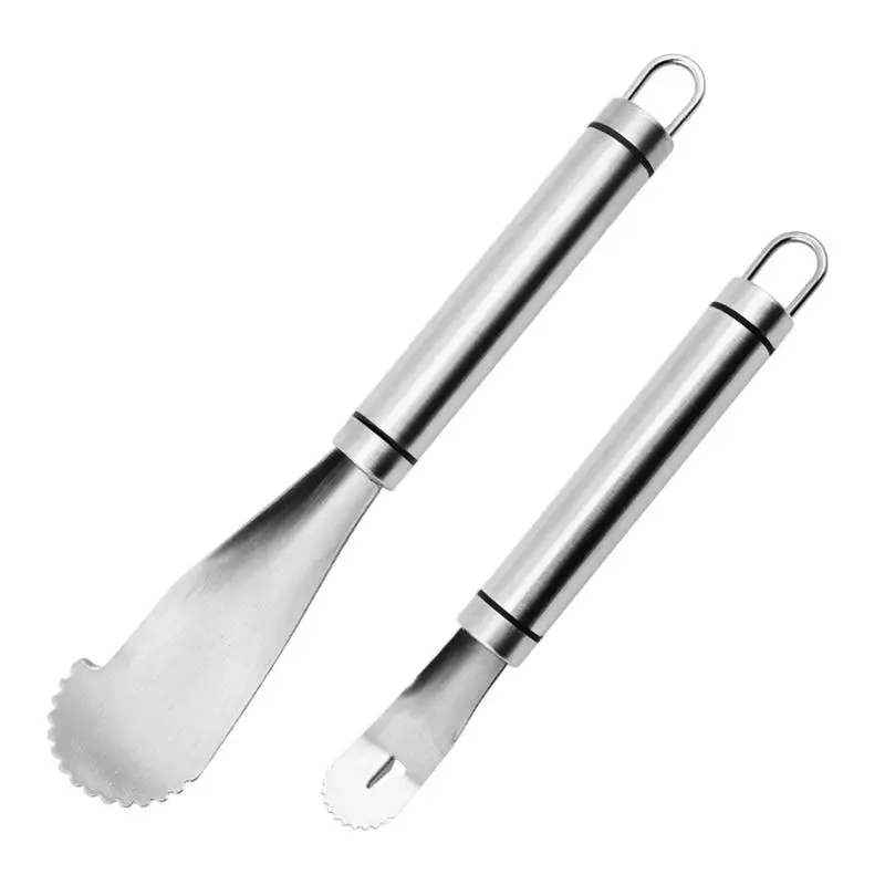 

Stainless Steel Fruit Peeler 2PCS Long Handle Triangular-Cutter & Zigzag-Shovel Gadget Citrus Peeler Orange Applee Lemon Peeler