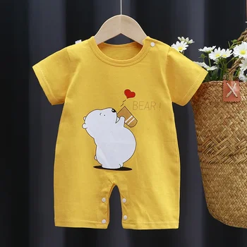 Abbigliamento per neonati, body per neonati, tutina estiva, abbigliamento per neonate, tutina in cotone a maniche corte