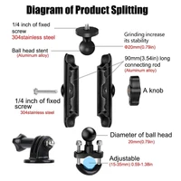 Motorcycle Handlebar Mount Aluminum Alloy Bike Holder For GoPro Hero 13 12 11 10 9 8 Insta360 DJI Osmo Action Camera Accessories 3