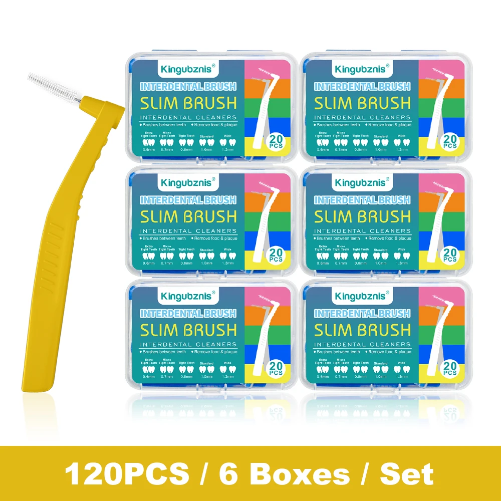 Kingubznis 120pcs שינית מברשת שיניים אורתודונטי נקי בין שיניים ניקוי כלים רך מיקרו מברשות
