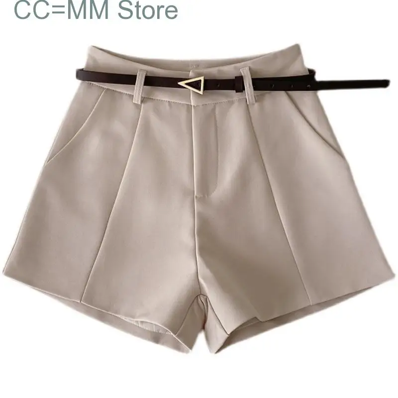 New High Waist Shorts for Women Fashion Casual Loose Solid Wide Leg Pants Shorts Chic Office Ladies Womens Shorts