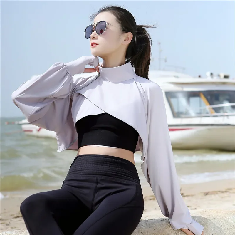 Arm Sleeves Women Short Uv Protection Cloak with Finger Hole for Golf Travel Hiking Riding Driving Outdoor Sports