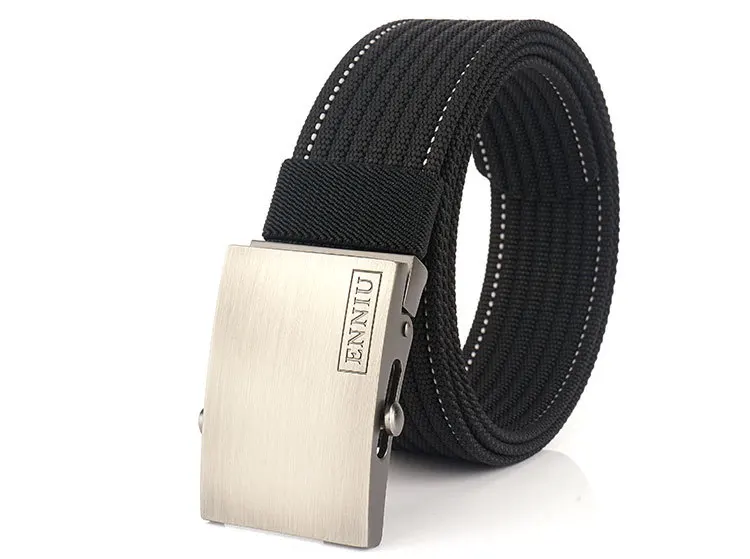 Nylon Tactical Belt For Men Metal Buckle Adjustable Belts Male Training Combat Elastic Canvas Waistband High Quality