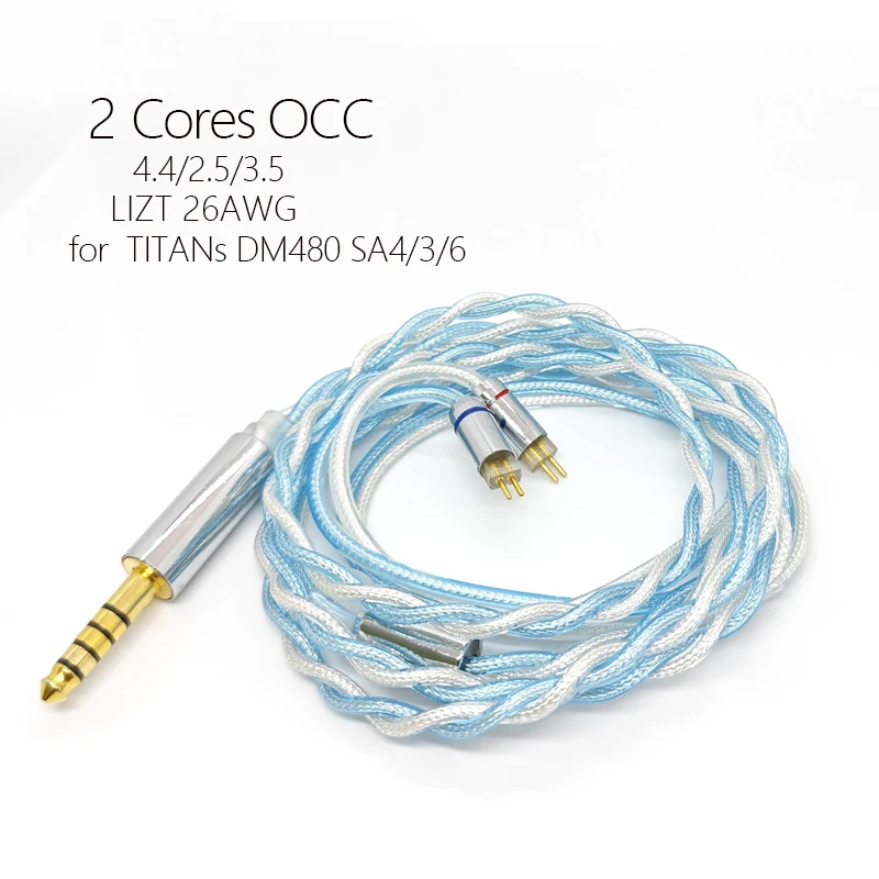 

Для кабеля DUNU TITAN S DM480 SA4 SA3 SA6 LIZT 2-ядерные наушники посеребренные обновленные OCC 4,4 мм Баланс 2,5 3,5