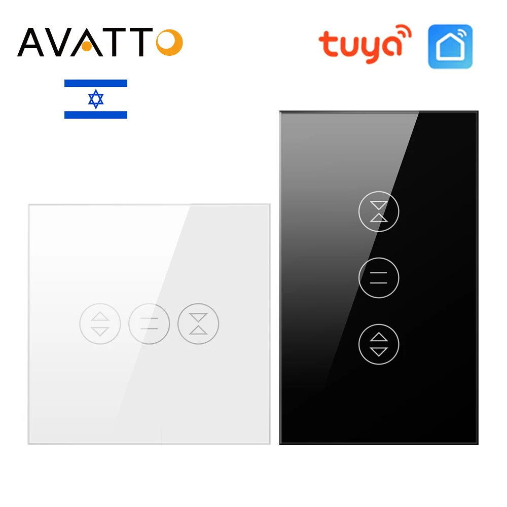 AVATTO-Interruptor de cortina Smart Touch, persianas, persianas, Wi-Fi, vida, aplicativo Tuya, controle remoto, funciona com Alexa, Google Home