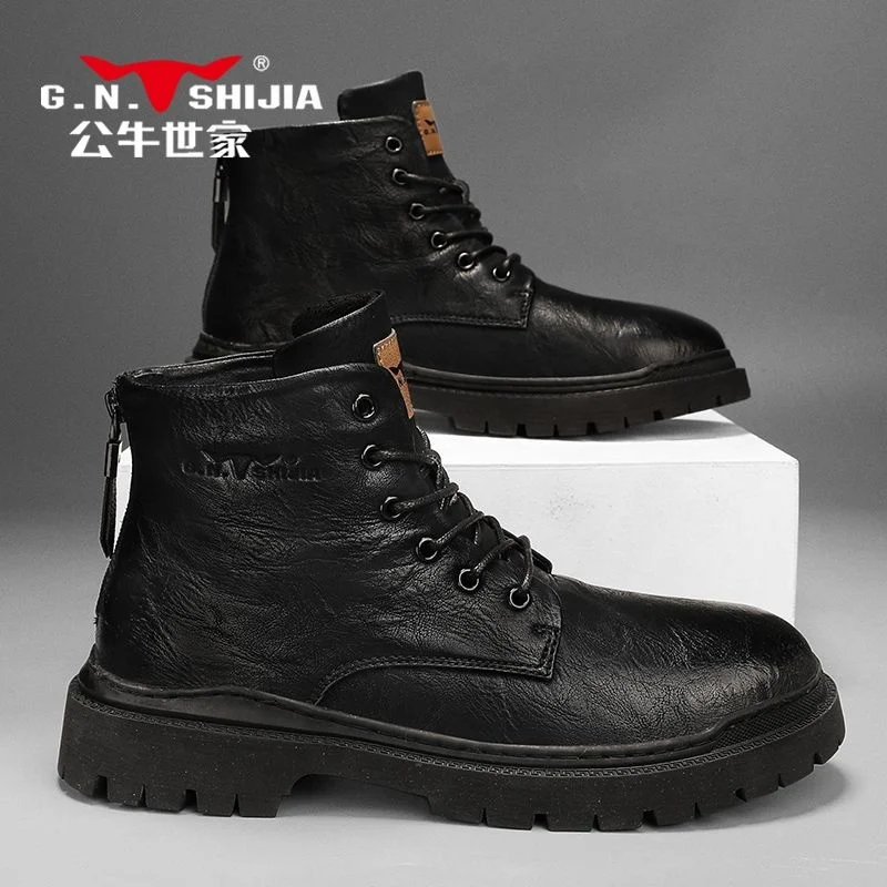 Winter Men's High-Top Business Leather Shoes Martin Boots Top Layer Cowhide Boots main image 0