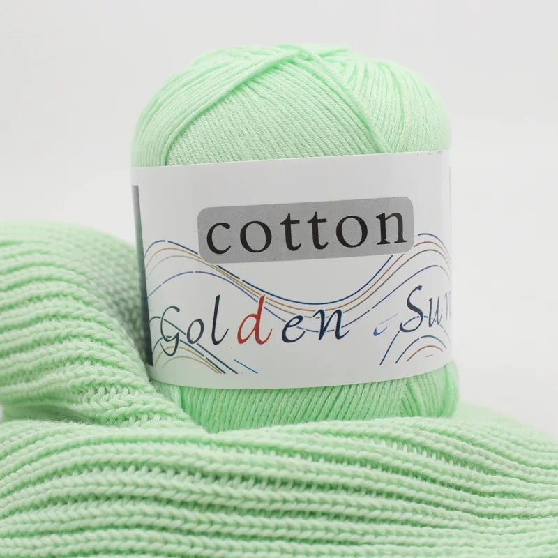1Pcs 50g Natural 100% Cotton Soft Baby Knitting Yarn Anti-Pilling for Hand Knitting Crochet Yarn 5