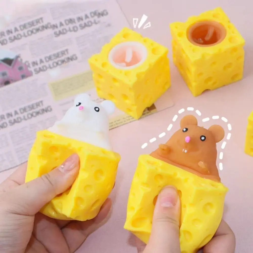 New PVC Cheese Mouse Decompression toy Stress Relief Squeeze Squeeze Toy Toys Gift Pop Up Anti Stress Toy adult 4