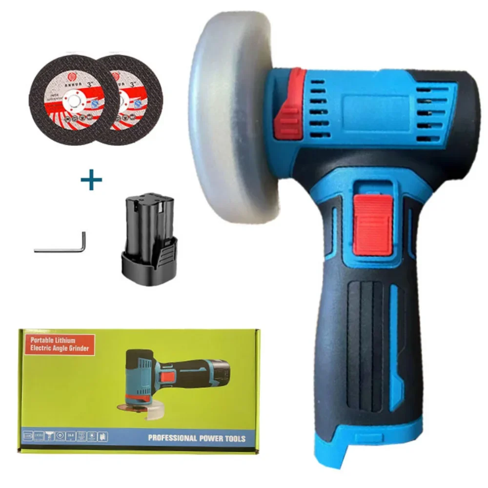 16.8V Mini Angle Grinder with Rechargeable Lithium Battery Cordless Polishing Machine Diamond Cutting with Accessories