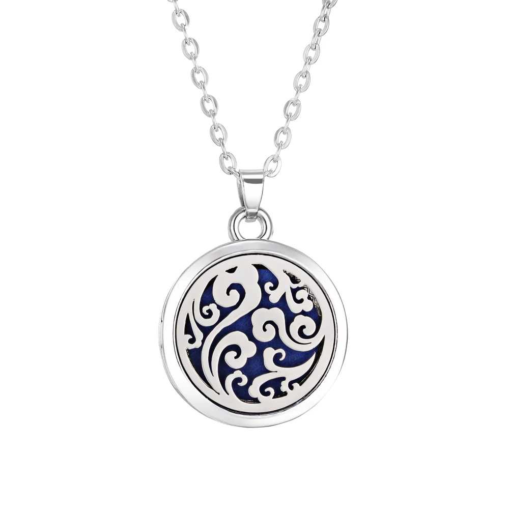 Tree of Life Aromatherapy Necklace - Essential Oil Diffuser Locket in Stainless Steel