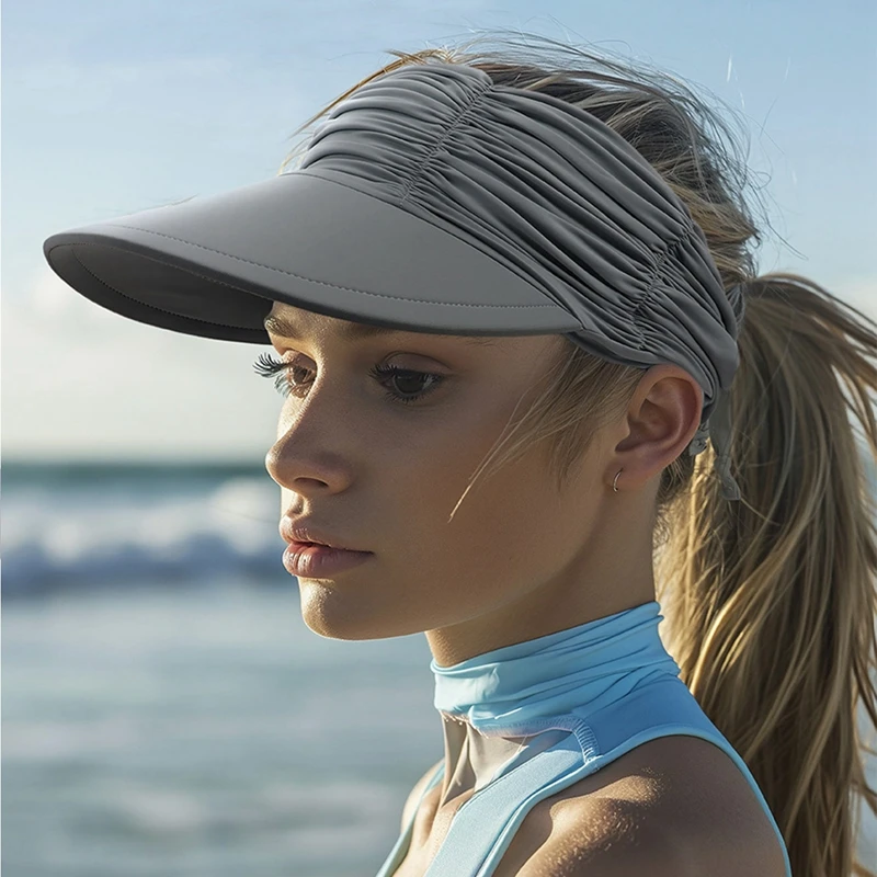 Women Golf Tennis Caps Summer Empty Top Sun Hats Breathable Running Headband Outdoor Sunscreen Visor Cap Adjustable Bands Hat