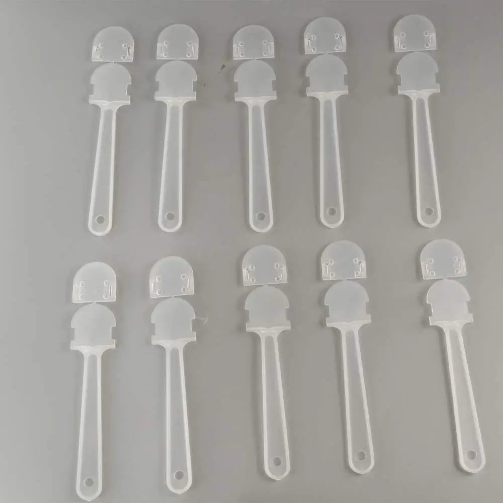 10Pcs Transparent Hand Fan Handle Portable Mini Graffiti Fan Handle Practical Plastic Kindergarten