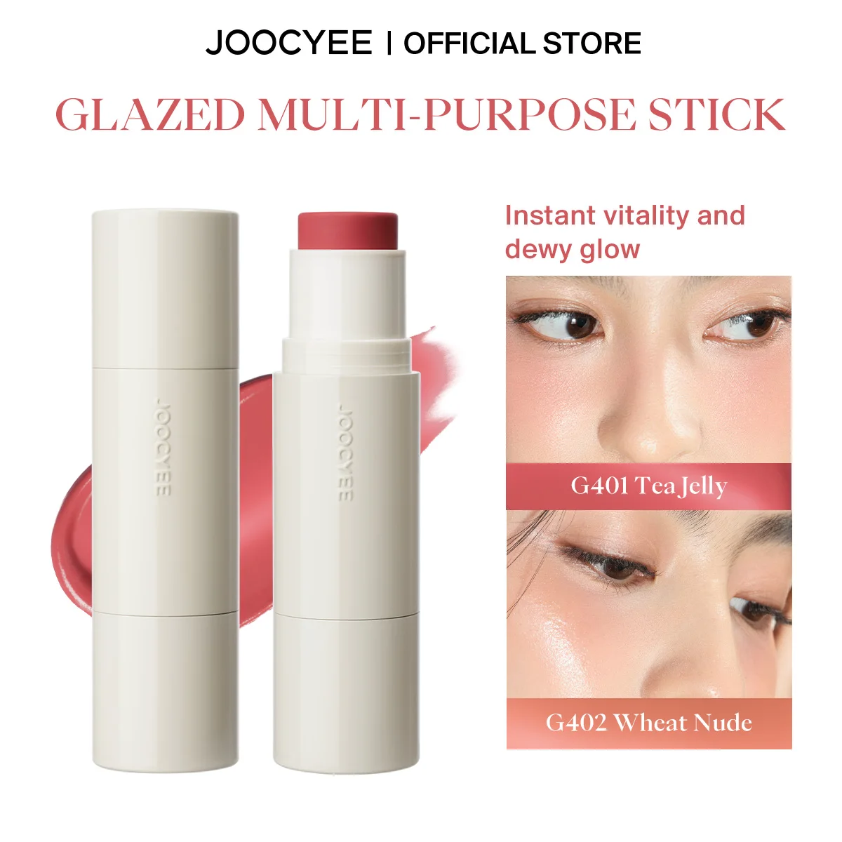 Blush Stick JOOCYEE GLAZED MULTI-PURPOSE STICK Long-lasting Natural For Lips and Cheeks