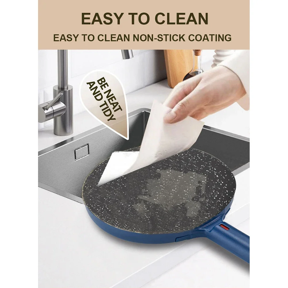 Houselin Electric Pancake Maker, Portable Pancake Maker Switch, Nonstick Coating, Easy To Use, with Handle 5