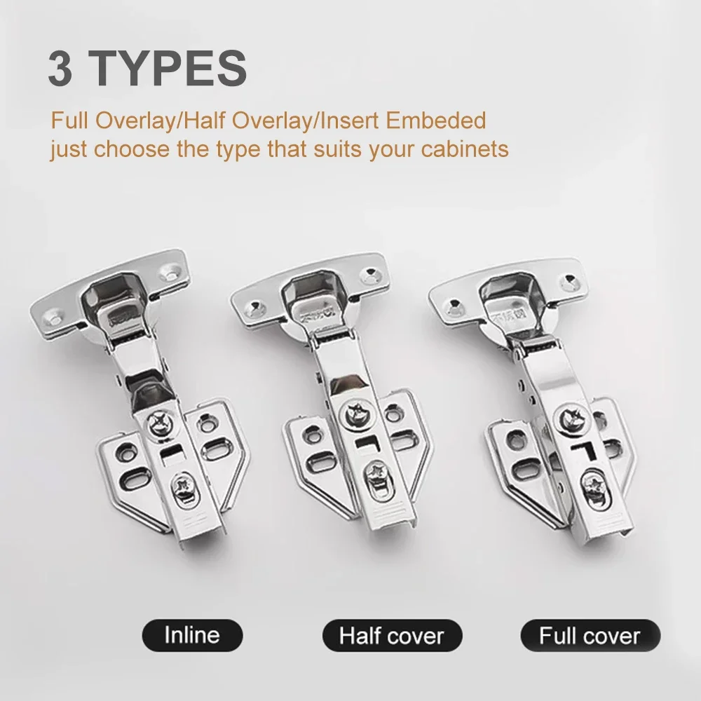 304 Stainless Steel Hinge Furniture Hardware Soft Close for Cabinets and Cupboard Furniture Fittings Damper Buffer Hinges