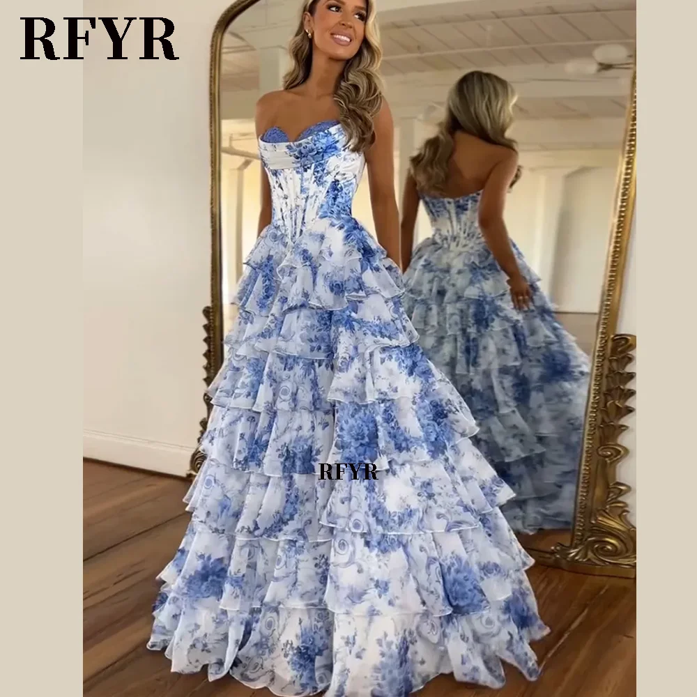 RFYR une ligne florale robes De bal De Novia plissée élégante robe De bal 2025 longueur De plancher robe De soirée pour les femmes فسات