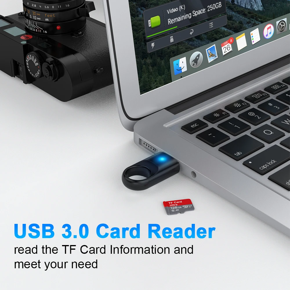 AJIUYU USB 마이크로 SD TF 카드 리더 USB3.0 미니 휴대 전화 메모리 카드 리더 노트북 액세서리 용 5Gbps 고속 어댑터