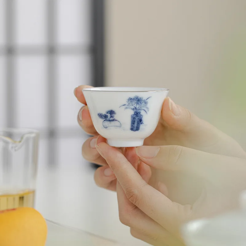 Sweet White Xiangyun Cup Kung Fu Teacup Tea Tasting Cup Ceramic Single Tea Bowl Small Teacup
