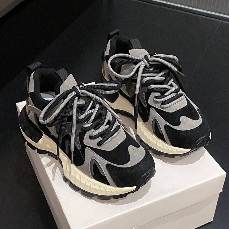 Luxury Designer Fashion Color Block Sneakers Women's Casual Thick Sole Increased Comfortable Women's Shoes Zapatillas De Deporte - Image 5