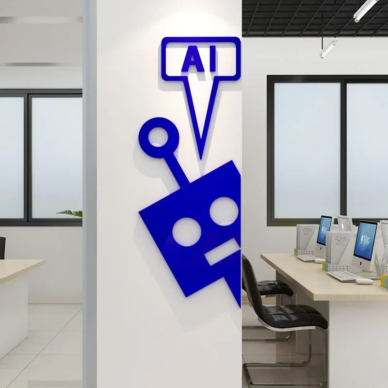 

WS193 Robot wall sticker company inspirational culture artificial intelligence office background wall creative acrylic