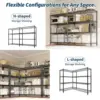 Heavy Duty Storage Shelves 4/5 Tiers Metal Shelving Unit Adjustable Organization Pantry Shelves for Kitchen Garage Commercial