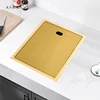 Cover Hidden Gold Nanometer kitchen Bar Counter Sink 304 Stainless Steel Handmade Single Small Size Kitchen Sinks 2