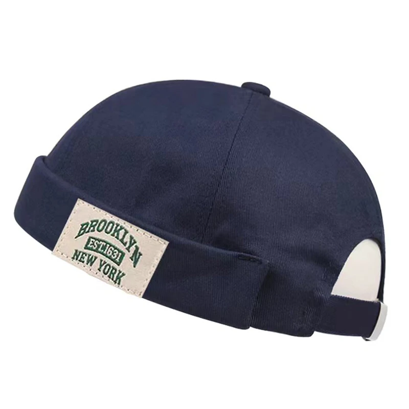 BROOKLYN1631 Label of Cloth Brimless Skullies Cap Beanie Hat Men Street Portable Docker Hats Melon Skin Cap Hip Hop Vintage Caps – Detail 2