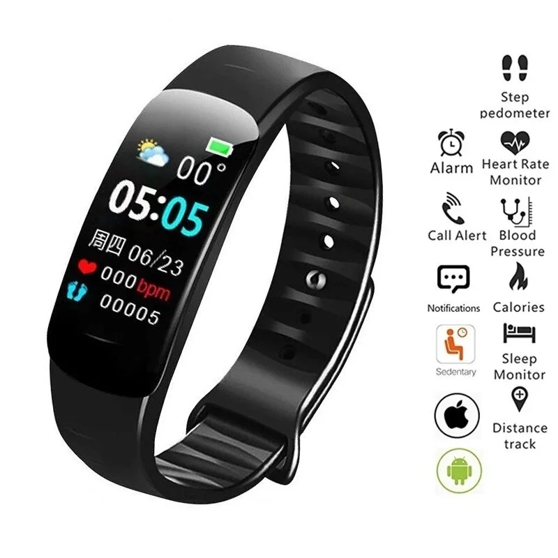 

2023 New Hot C1 P Smart Watch Men Women Bluetooth Step Counting Sports Bracelet Fitness Tracker Heart Rate Blood Pressure Sleep