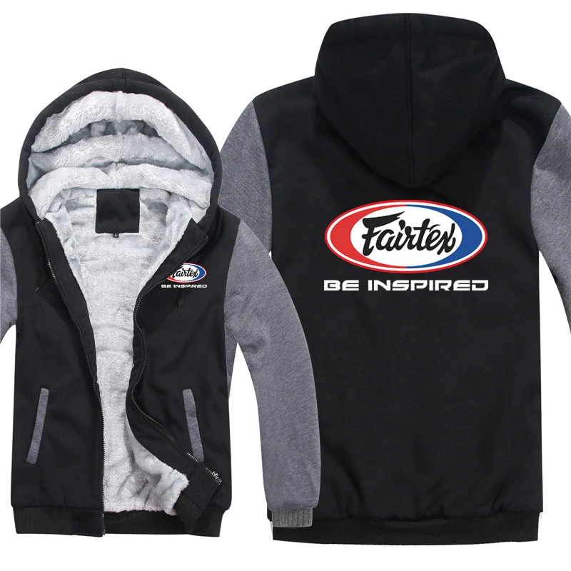 Winter Fairtex Be Inspired Hoodies Zipper Thick Unisex Fairtex Sweatshirt Man Warm Coat Fleece Streetwear Jacket 3
