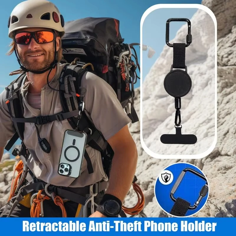 Retractable Anti-Theft Smartphone Safety Strap with Belt Clip