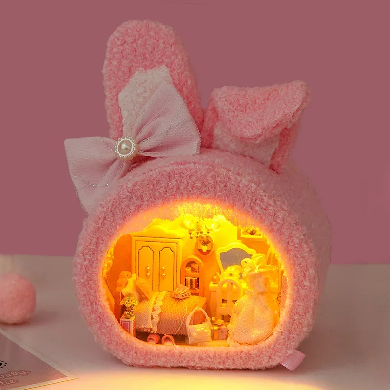 Diy Cottage Handmade Rabbit House Model Creative Birthday Gift Children's Toys Educational Stall 2