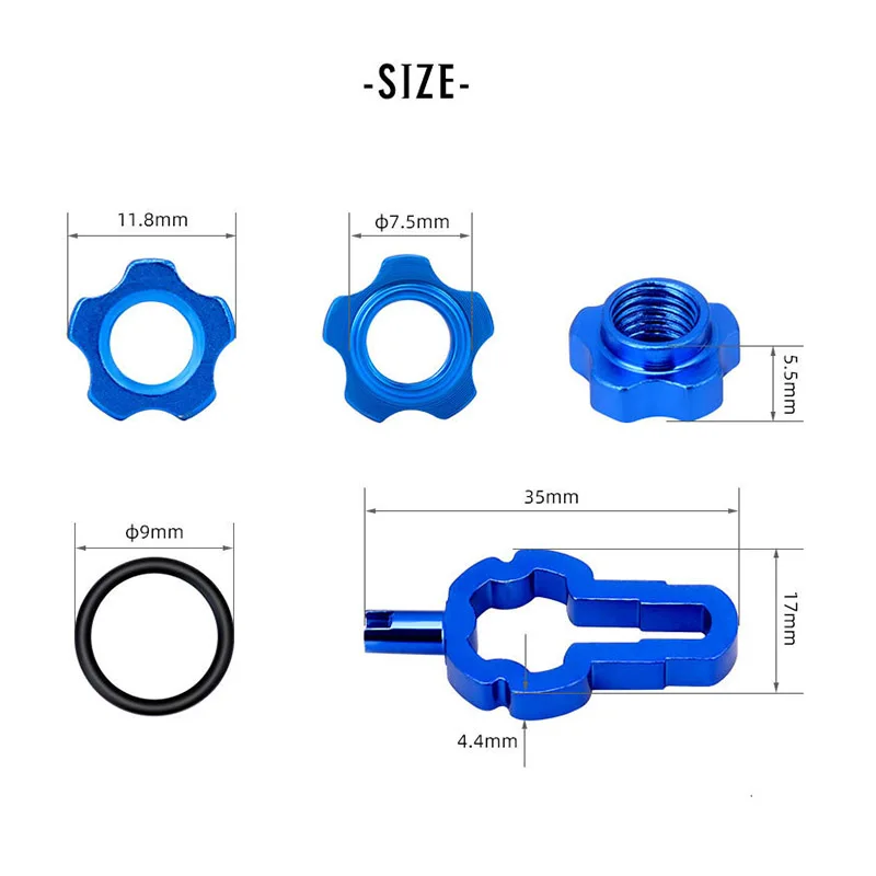 Bicycle Tubeless Presta Valve Schrader Valve Conversion Nut Adapter Rim Conversion Nut Installation Wrench bicycle valve adapter bicycle tubeless valve bicycle valve bicycle valve accessories bicycle tire valve nut bicycle valve replacement