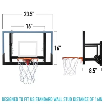 Wall Mounted Adjustable Basketball Hoop Basketball Training Equipment Indoor Items Team Sports Entertainment 2