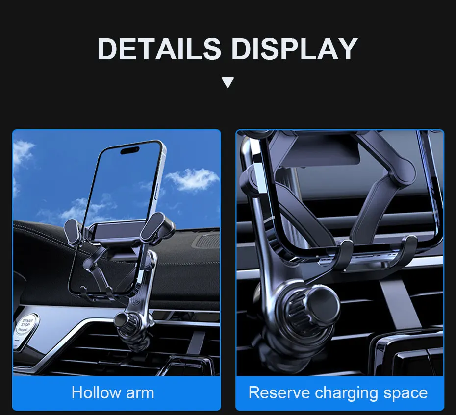 SEAMETAL Universeller Auto-Handyhalter, 360 Grad drehbar, für Lüftungsschlitze im Auto, GPS-Ständer im Auto für iPhone, Xiaomi, Huawei – Detail 7