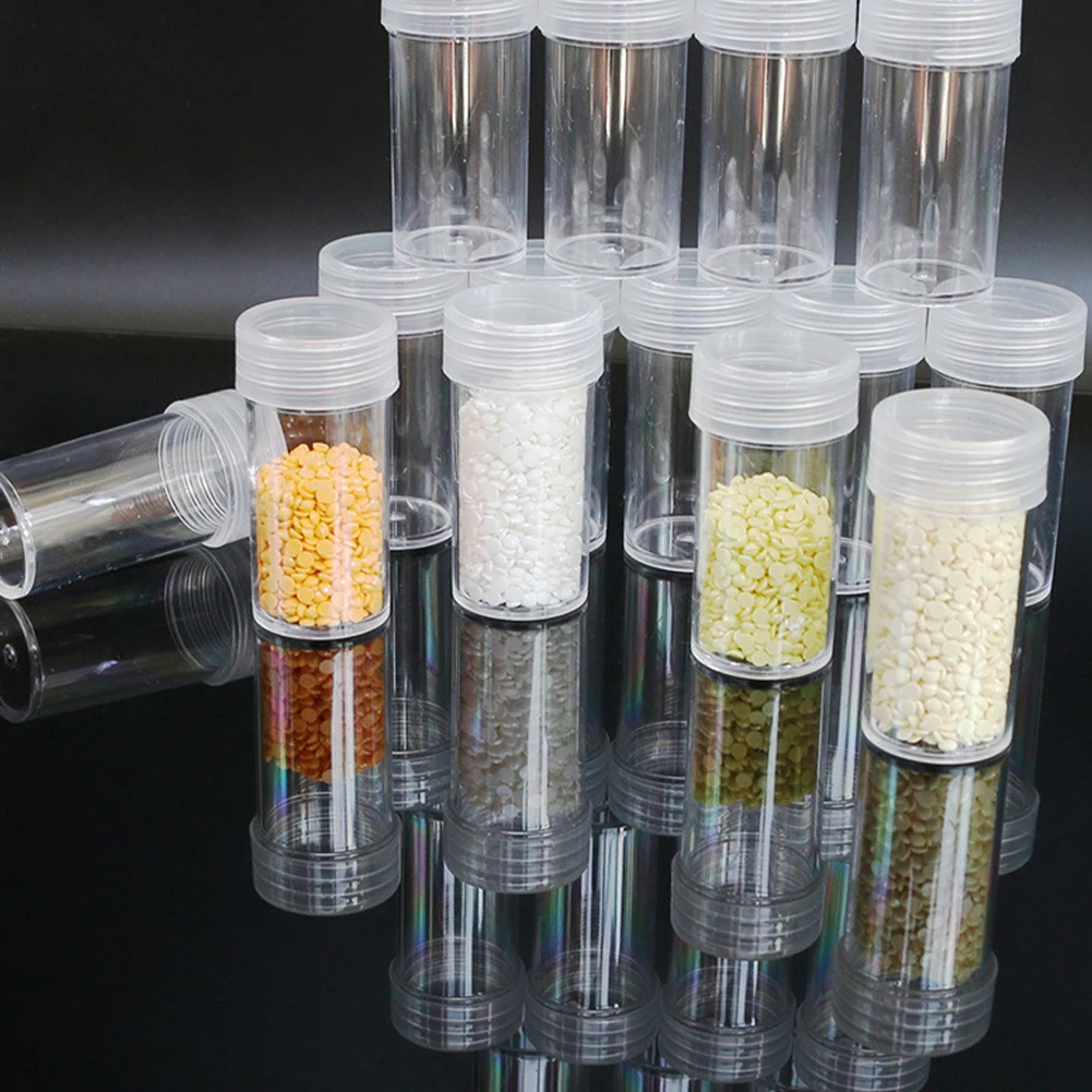 77 Grids Transparent Storage Box DIY Diamond Painting Tools Small Particle Box with Stickers Diamond Painting Storage Containers