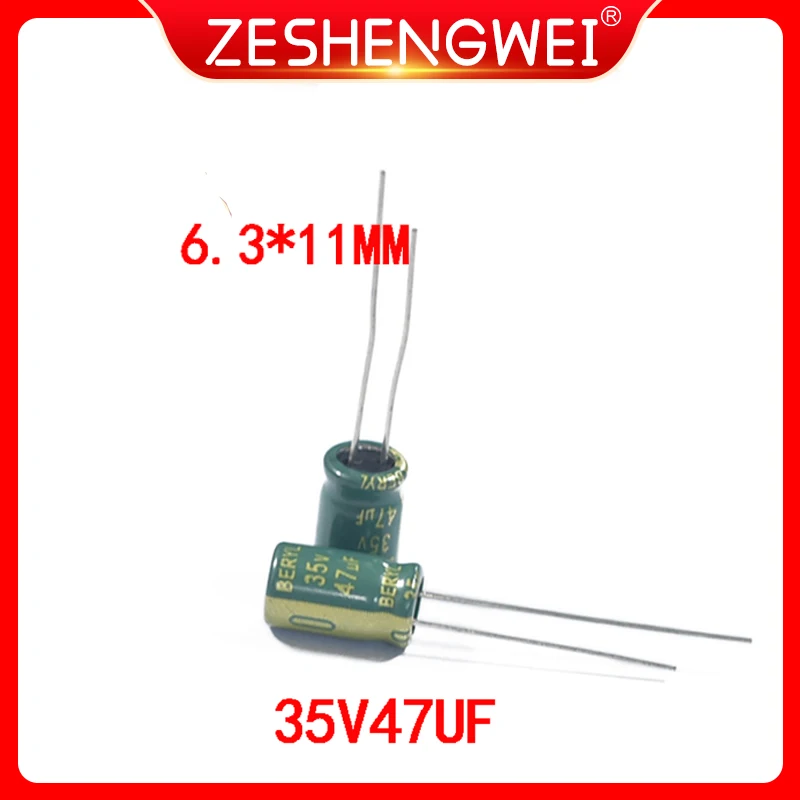 50pcs lot 47uf 16v 10mf 105c 4x7mm aluminum electrolytic capacitor 16v47uf radial lead 50pcs 50PCSS 47UF 35V 105C 4.3X11mm Aluminum Electrolytic Capacitor 35V47UF Radial Lead