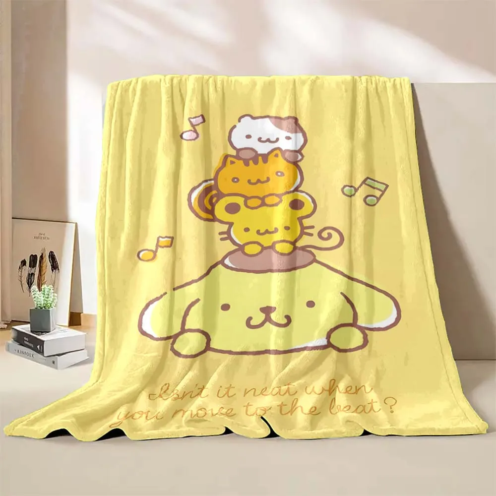 

Одеяло с помпоном Sanrio, всесезонное мягкое пушистое покрывало для дивана и кровати, Фланелевое покрывало, подарочное детское, 6 размеров