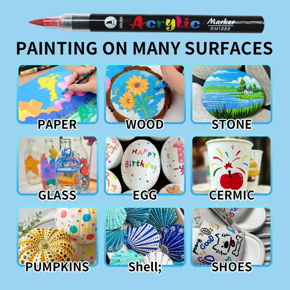 60-Color Acrylic Paint Markers 6