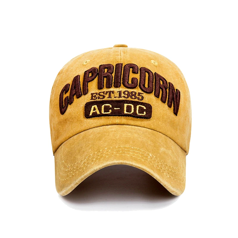 New Unisex Washed Distressed 'CAPRICORN' Alphabet 3D