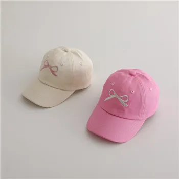 Fashion Children Embroidery Bow Baseball Hats Kids Accessories Boy Girl Vacation Sunscreen Hat Cotton Baby Adjustable Casual Cap 1
