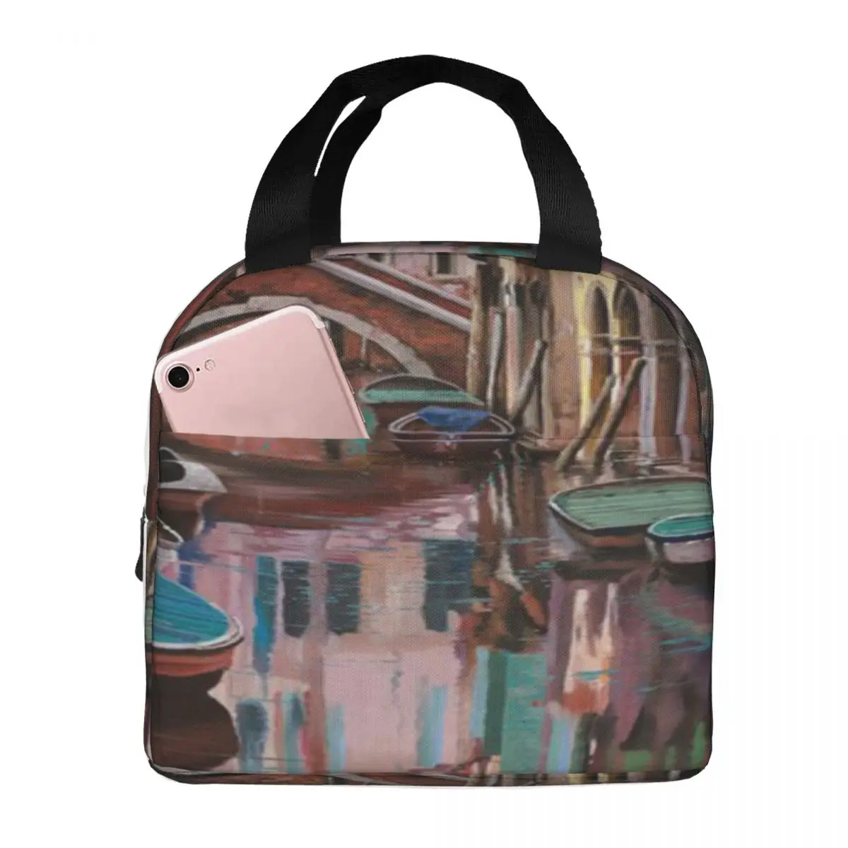Venezia A Colori Guidano Borelli Lunch Tote Picnic Lunch Box Bag Thermal Lunch Box