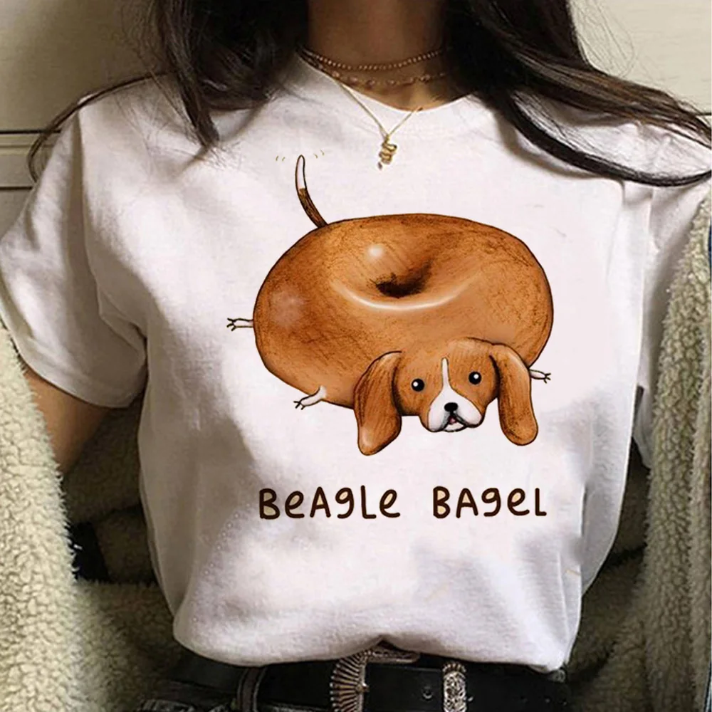 

Beagle t-shirts women Japanese streetwear manga top girl anime designer clothes