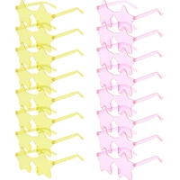 KAMMPT 16 Pairs Per Set Rimless Star Shaped Sunglasses Fashion Cute Candy Color Rave Shades Trendy Beach Vacation Sun Glasses 2