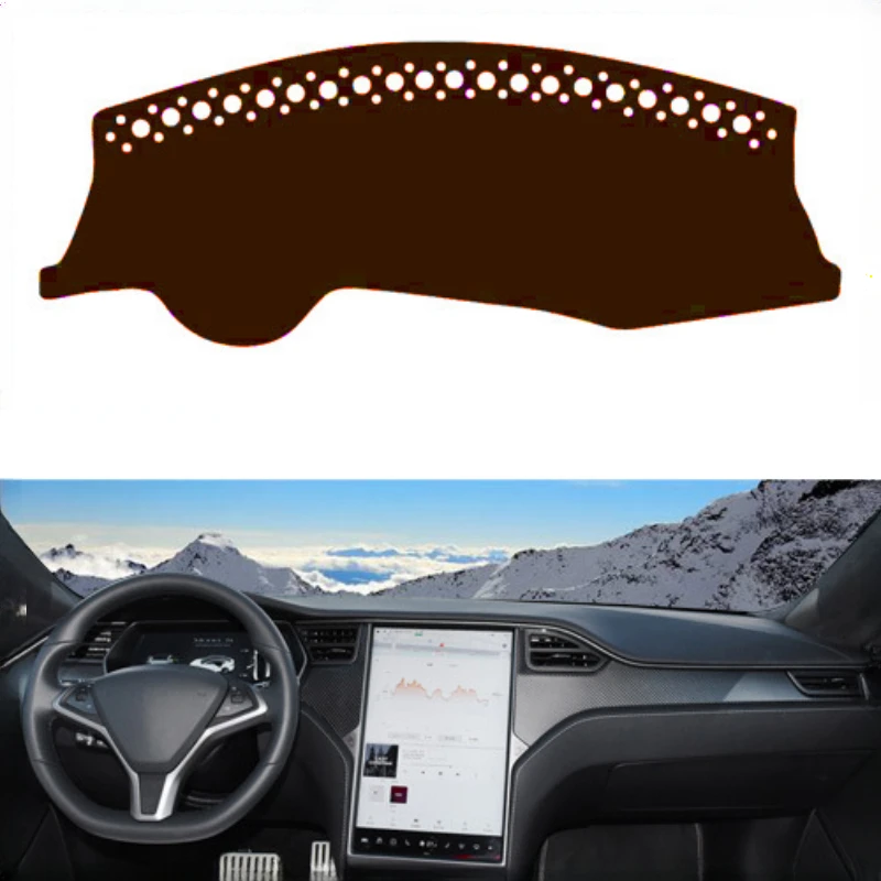 

For Tesla Model X S 2014-2021 Instrument Panel Light Pad Flannel Protective Mats Center Control Sunscreen Pad Car Accessories