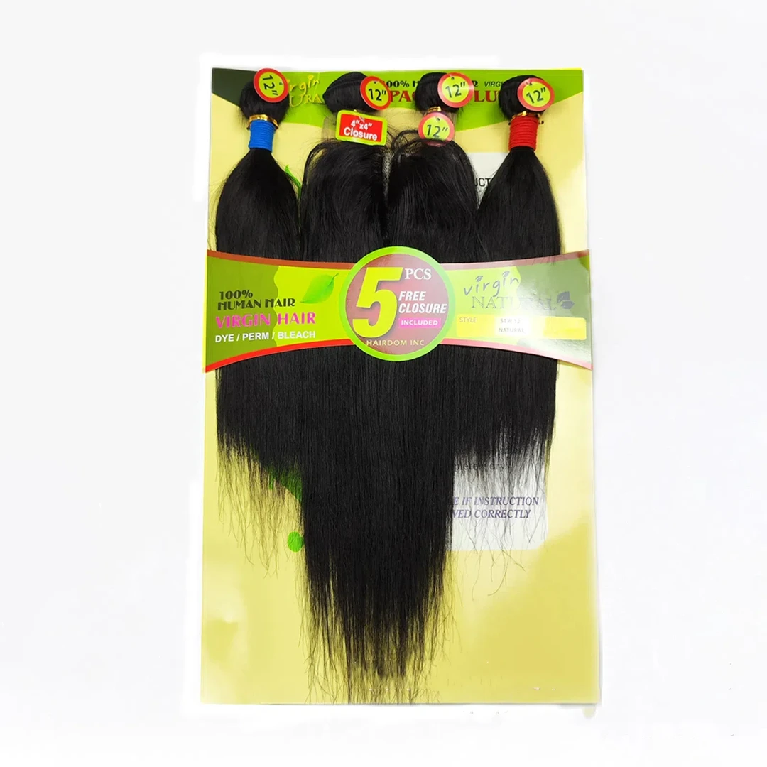 Top Human Bundles With Closure Indian Straight Bundles With Closure Unprocessed Virgin Remy Short Human Straight Hair Wefts