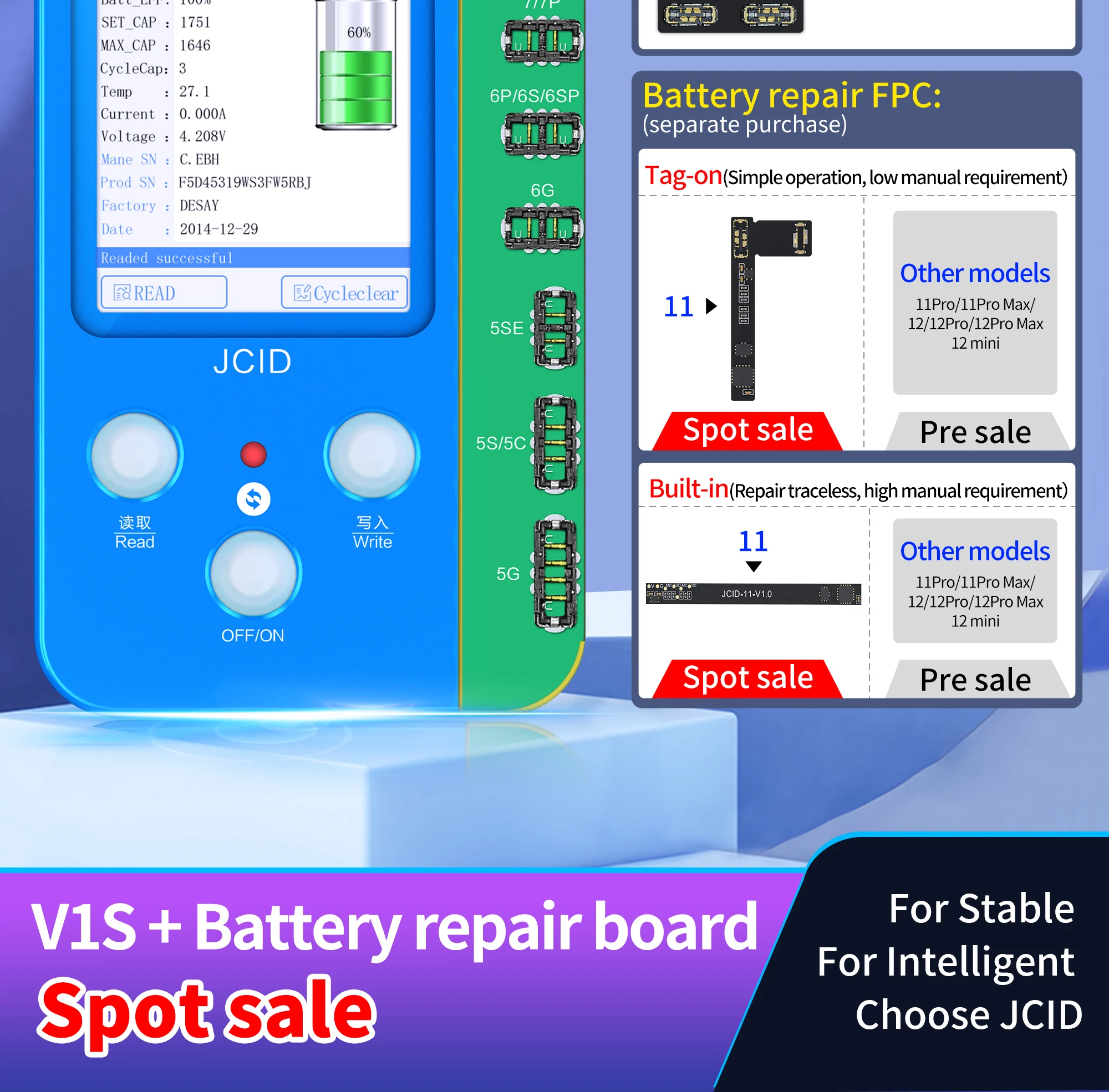 Jcid-iPhone 11 12 13 14 pro max mini jc v1s v1se用の